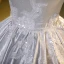 Fashion Silver Beading Sequins Glitter Prom Dresses 2023 Ball Gown Satin Square Neckline Short Sleeve Backless Floor-Length / Long Prom Formal Dresses