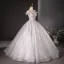 Flower Fairy White Appliques Beading Pearl Sequins Ball Gown Prom Dresses 2024 Off-The-Shoulder Sleeveless Backless Floor-Length / Long Prom Formal Dresses