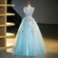 Flower Fairy Mint Green Beading Lace Flower Prom Dresses 2023 Ball Gown Scoop Neck Sleeveless Backless Floor-Length / Long Prom Formal Dresses