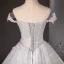 Flower Fairy White Appliques Beading Pearl Sequins Ball Gown Prom Dresses 2024 Off-The-Shoulder Sleeveless Backless Floor-Length / Long Prom Formal Dresses