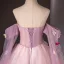 Elegant Blushing Pink Sequins Lace Flower Appliques Prom Dresses 2024 Ball Gown Strapless Sleeveless Backless Floor-Length / Long Prom Formal Dresses