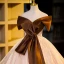 Elegant Coffee Sequins Prom Dresses Ball Gown 2023 Bow Off-The-Shoulder Short Sleeve Backless Floor-Length / Long Prom Formal Dresses
