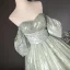 Sparkly Sage Green Sequins Prom Dresses 2024 Ball Gown Strapless Short Sleeve Backless Floor-Length / Long Prom Formal Dresses