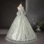 Sparkly Sage Green Sequins Prom Dresses 2024 Ball Gown Strapless Short Sleeve Backless Floor-Length / Long Prom Formal Dresses