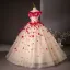 Flower Fairy Champagne Appliques Ball Gown Prom Dresses 2024 Strapless Sleeveless Backless Floor-Length / Long Prom Formal Dresses