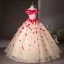 Flower Fairy Champagne Appliques Ball Gown Prom Dresses 2024 Strapless Sleeveless Backless Floor-Length / Long Prom Formal Dresses