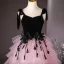Fashion Blushing Pink Cascading Ruffles Prom Dresses 2024 Ball Gown Spaghetti Straps Sleeveless Backless Floor-Length / Long Prom Formal Dresses
