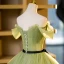 Elegant Sage Green Beading Sequins Prom Dresses 2023 Ball Gown Off-The-Shoulder Short Sleeve Backless Bow Sash Floor-Length / Long Prom Formal Dresses