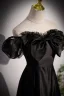 Chic / Beautiful Black Satin Prom Dresses 2023 A-Line / Princess Square Neckline Bow Puffy Short Sleeve Backless Floor-Length / Long Formal Dresses