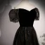 Bling Bling Noire Étoile Paillettes Robe De Bal 2023 Princesse Encolure Carrée Manches Courtes Dos Nu Longue Promo Robe De Ceremonie