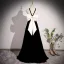 Fashion Black Velvet Prom Dresses 2023 A-Line / Princess Halter Sleeveless Backless Bow Floor-Length / Long Formal Dresses