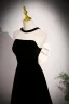 Fashion Black Velvet Prom Dresses 2023 A-Line / Princess Halter Sleeveless Backless Bow Floor-Length / Long Formal Dresses