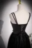 Chic / Belle Noire Paillettes Robe De Bal 2023 Princesse Bretelles Spaghetti Sans Manches Dos Nu Noeud Ceinture Longue Promo Robe De Ceremonie