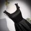 Elegant Black Beading Satin Prom Dresses 2023 A-Line / Princess U-Neck Bow Sleeveless Backless Floor-Length / Long Prom Formal Dresses
