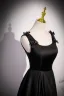 Elegant Black Beading Satin Prom Dresses 2023 A-Line / Princess U-Neck Bow Sleeveless Backless Floor-Length / Long Prom Formal Dresses