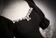 Vintage / Retro Black Pearl Rhinestone Prom Dresses 2023 A-Line / Princess Square Neckline Short Sleeve Backless Floor-Length / Long Formal Dresses