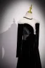 Elegant Black Velvet Prom Dresses 2023 A-Line / Princess High Neck Long Sleeve Floor-Length / Long Formal Dresses