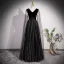 Bling Bling Black Beading Pearl Rhinestone Sequins Lace Flower Prom Dresses 2023 A-Line / Princess V-Neck Sleeveless Backless Floor-Length / Long