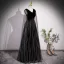 Bling Bling Black Beading Pearl Rhinestone Sequins Lace Flower Prom Dresses 2023 A-Line / Princess V-Neck Sleeveless Backless Floor-Length / Long