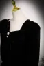 Vintage / Retro Black Pearl Rhinestone Velvet Prom Dresses 2023 A-Line / Princess Scoop Neck Long Sleeve Backless Floor-Length / Long Formal Dresses
