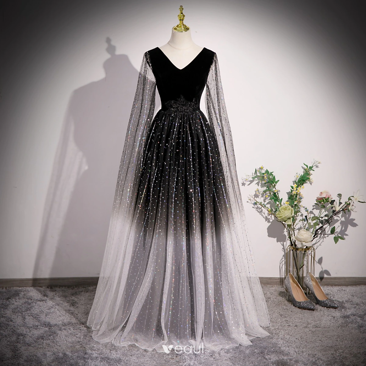 Rhinestone Bling Bling Prom Dresses, Fancy Long Prom Dresses