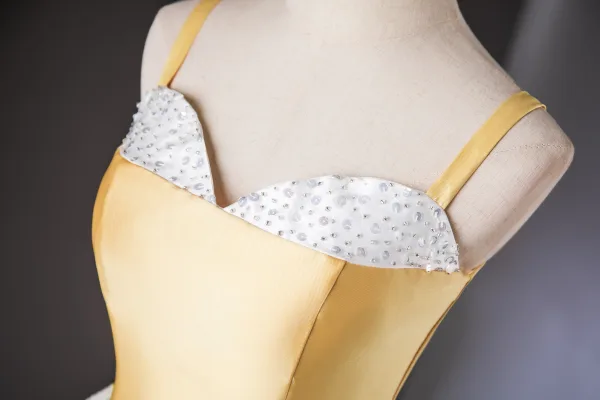 Chic / Beautiful Yellow Printing Prom Dresses 2024 Ball Gown Spaghetti Straps Sleeveless Backless Floor-Length / Long Prom Formal Dresses
