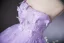 Chic / Beautiful Lavender Lace Butterfly Prom Dresses 2024 Ball Gown Strapless Sleeveless Backless Floor-Length / Long Prom Formal Dresses
