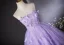 Chic / Beautiful Lavender Lace Butterfly Prom Dresses 2024 Ball Gown Strapless Sleeveless Backless Floor-Length / Long Prom Formal Dresses