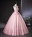 Lovely Candy Pink Beading Appliques Prom Dresses 2024 Ball Gown Halter Sleeveless Backless Floor-Length / Long Prom Formal Dresses
