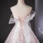 Bling Bling Blushing Pink Beading Sequins Prom Dresses 2024 Ball Gown Strapless Sleeveless Backless Floor-Length / Long Prom Formal Dresses