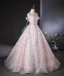 Bling Bling Blushing Pink Beading Sequins Prom Dresses 2024 Ball Gown Strapless Sleeveless Backless Floor-Length / Long Prom Formal Dresses