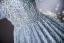 Sparkly Ocean Blue Beading Rhinestone Sequins Prom Dresses 2024 Ball Gown Square Neckline Short Sleeve Backless Floor-Length / Long Prom Formal Dresses