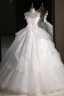 Modern / Fashion White Cascading Ruffles Wedding Dresses 2023 Ball Gown Strapless Bow Sleeveless Backless Floor-Length / Long Wedding