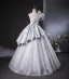 Mode Silber Grau Strass Ballkleider 2024 Ballkleid One-Shoulder Kurze Ärmel Rückenfreies Lange Ball Festliche Kleider