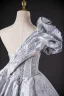 Mode Silber Grau Strass Ballkleider 2024 Ballkleid One-Shoulder Kurze Ärmel Rückenfreies Lange Ball Festliche Kleider