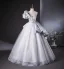 Mode Silber Grau Strass Ballkleider 2024 Ballkleid One-Shoulder Kurze Ärmel Rückenfreies Lange Ball Festliche Kleider