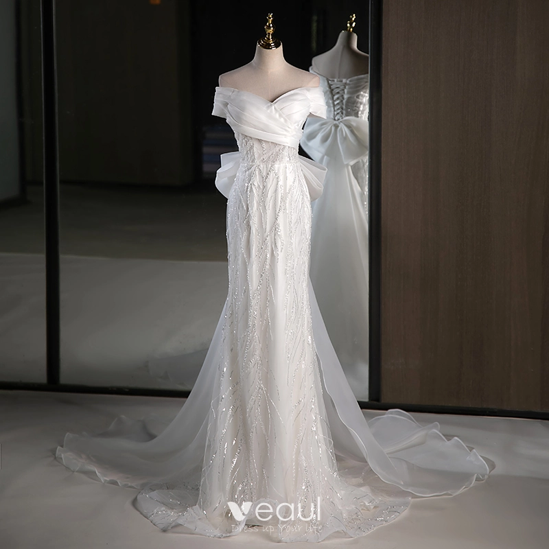 Bling Wedding Dress Off The Shoulder Ball Gown Bridal Dress