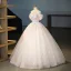 Fashion Ivory Beading Sequins Appliques Prom Dresses 2025 Ball Gown Off-The-Shoulder Short Sleeve Backless Floor-Length / Long Prom Formal Dresses