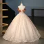 Élégant Beige Faux Diamant En Dentelle Fleur Robe De Bal 2025 Robe Boule Bustier Noeud Sans Manches Dos Nu Longue Promo Robe De Ceremonie