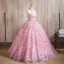 Flower Fairy Candy Pink Appliques Sequins Prom Dresses 2024 Ball Gown Halter Sleeveless Backless Floor-Length / Long Prom Formal Dresses