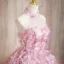 Flower Fairy Candy Pink Appliques Sequins Prom Dresses 2024 Ball Gown Halter Sleeveless Backless Floor-Length / Long Prom Formal Dresses