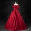 Elegante Burgunderrot Satin Ballkleider 2023 Ballkleid Off Shoulder Geschwollenes Kurze Ärmel Rückenfreies Lange Ball Festliche Kleider
