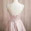 Schöne Rosa Perle Satin Ballkleider 2024 A Linie Spaghettiträger Ärmellos Rückenfreies Sweep / Pinsel Zug Ball Festliche Kleider