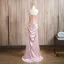 Sexy Blozen Roze Satijn Galajurken 2024 Trompet / Zeemeermin Strapless Mouwloos Ruglooze Sweep Trein Gala Gelegenheid Jurken