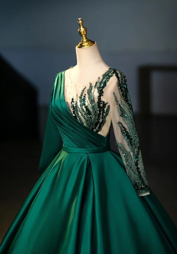 emerald green vintage prom dress vintage green emerald maxi dress embroidered crystals floral Prom Dresses  fg3974 main image 0