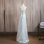 Chinese style Sky Blue Pearl Printing Split Front Prom Dresses 2024 A-Line / Princess Strapless Sleeveless Backless Floor-Length / Long Prom Formal Dresses