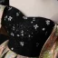 Elegant Black Beading Rhinestone Prom Dresses 2023 Ball Gown Off-The-Shoulder Puffy Short Sleeve Backless Floor-Length / Long Prom Formal Dresses