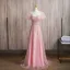 Bling Bling Blushing Pink Beading Prom Dresses 2024 A-Line / Princess Square Neckline Short Sleeve Backless Floor-Length / Long Prom Formal Dresses