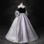 Elegant Black Prom Dresses 2023 Ball Gown Strapless Short Sleeve Backless Floor-Length / Long Prom Formal Dresses
