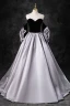 Elegant Black Prom Dresses 2023 Ball Gown Strapless Short Sleeve Backless Floor-Length / Long Prom Formal Dresses